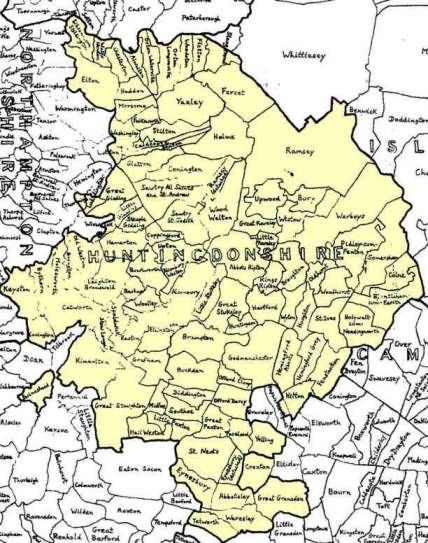 Map of Huningdonshire